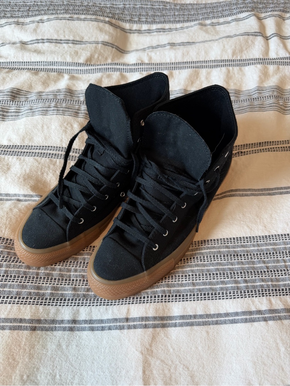 Converse Black High-Top Sneakers with Gum Sole